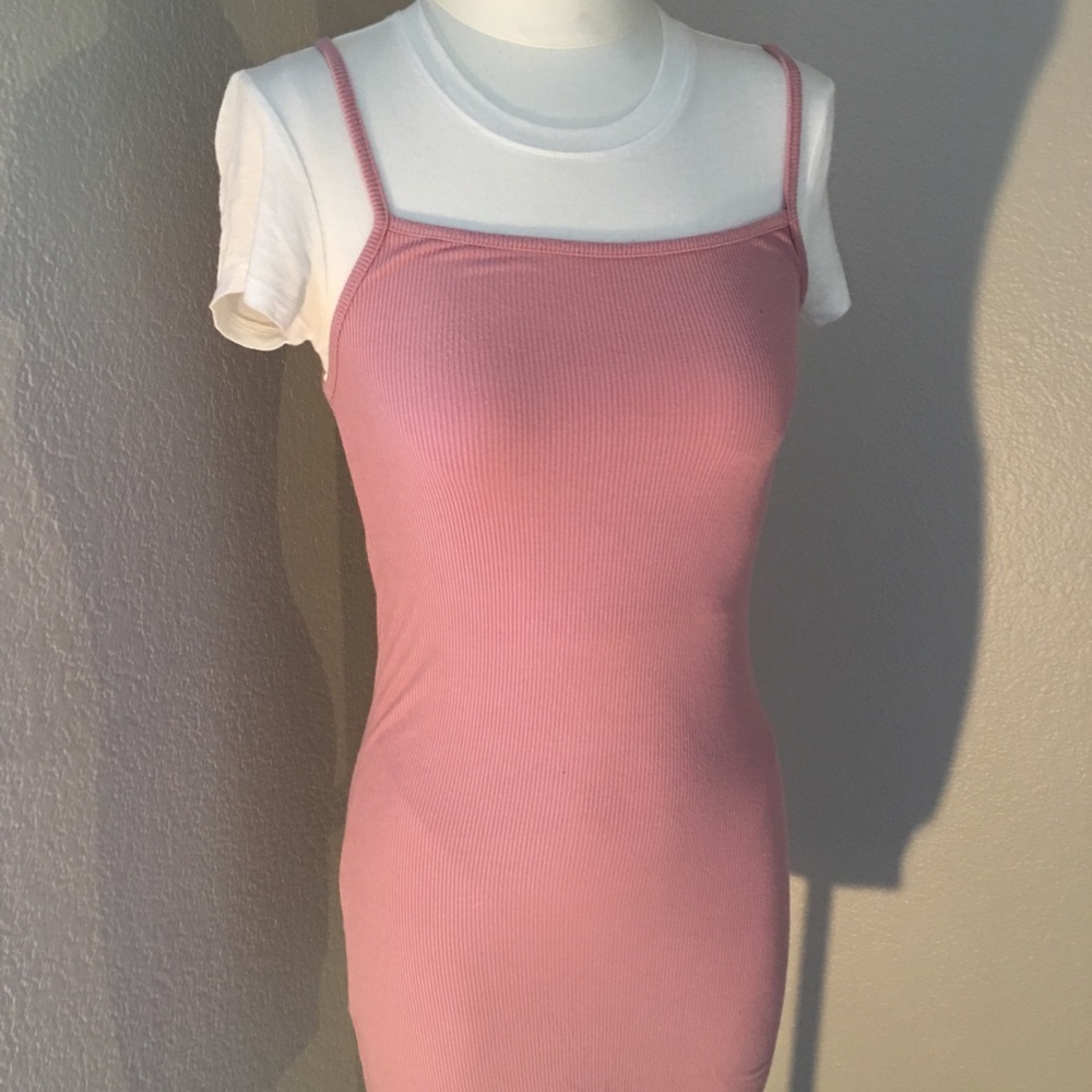 F21 Blush Dress (White shirt attached)